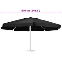 Vervangingsdoek voor parasol 610 cm zwart 5