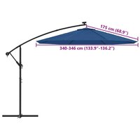 Vervangingsdoek voor zweefparasol 350 cm azuurblauw 8