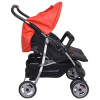 Tweelingwagen staal rood en zwart 6