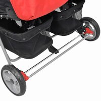 Tweelingwagen staal rood en zwart 10