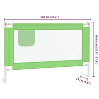 Bedhekje peuter 120x25 cm stof groen 9