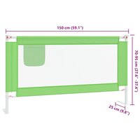 Bedhekje peuter 150x25 cm stof groen 9