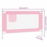 Bedhekje peuter 120x25 cm stof roze 9