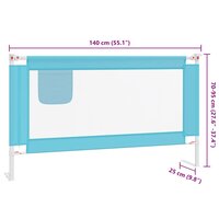 Bedhekje peuter 140x25 cm stof blauw 9