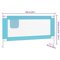 Bedhekje peuter 160x25 cm stof blauw 9
