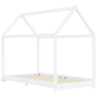 Kinderbedframe massief grenenhout wit 90x200 cm 2