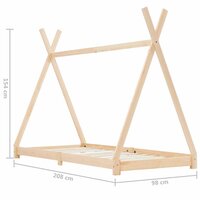 Kinderbedframe massief grenenhout 90x200 cm 7