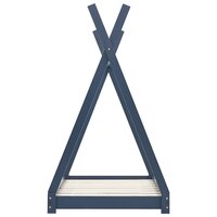 Kinderbedframe massief grenenhout grijs 70x140 cm 4
