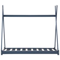 Kinderbedframe massief grenenhout grijs 90x200 cm 3