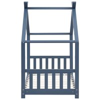 Kinderbedframe massief grenenhout grijs 80x160 cm 5