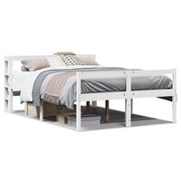 Seniorenbed met hoofdbord massief grenenhout wit 120x190 cm 2