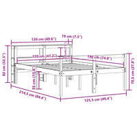 Seniorenbed met hoofdbord massief grenenhout wit 120x190 cm 12