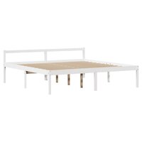 Seniorenbed met hoofdbord massief grenenhout wit 200x200 cm 5