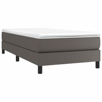 Boxspring bed kunstleer grijs 80x200 cm 3