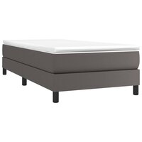 Boxspring bed kunstleer grijs 90x190 cm 3