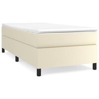Boxspring bed kunstleer cr&egrave;mekleurig 90x190 cm 2