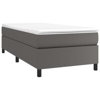 Boxspring bed kunstleer grijs 90x190 cm 3
