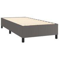 Boxspring bed kunstleer grijs 90x190 cm 4