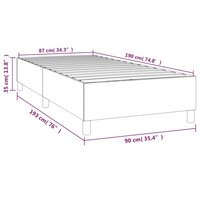 Boxspring bed kunstleer grijs 90x190 cm 9