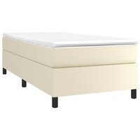Boxspring bed kunstleer cr&egrave;mekleurig 90x200 cm 3