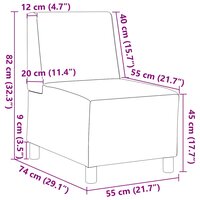 Modulaire bank zonder armleuningen zwart 55 cm stof 9