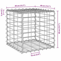 Gabion plantenbak verhoogd kubus 40x40x40 cm staaldraad 6