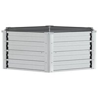Plantenbak verhoogd 129x45 cm gegalvaniseerd staal zilverkleur 2