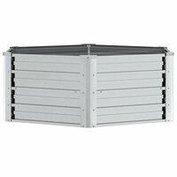 Plantenbak verhoogd 129x45 cm gegalvaniseerd staal zilverkleur 3
