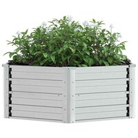 Plantenbak verhoogd 129x45 cm gegalvaniseerd staal zilverkleur 4