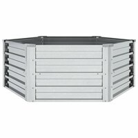 Plantenbak verhoogd 129x45 cm gegalvaniseerd staal zilverkleur 5