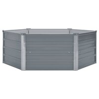 Plantenbak verhoogd 129x129x45 cm gegalvaniseerd staal grijs 2