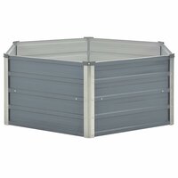 Plantenbak verhoogd 129x129x45 cm gegalvaniseerd staal grijs 3