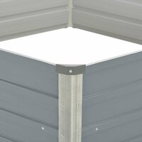 Plantenbak verhoogd 129x129x45 cm gegalvaniseerd staal grijs 4