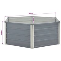 Plantenbak verhoogd 129x129x45 cm gegalvaniseerd staal grijs 6