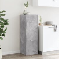 Apothekerskast 40x41x118 cm bewerkt hout betongrijs 3