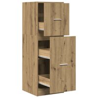 Apothekerskast 40x41x118 cm bewerkt hout artisanaal eikenkleur 3