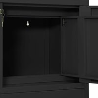 Kantoorkast met plantenbak 90x40x125 cm staal antracietkleurig 7