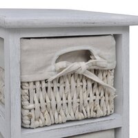 Opbergkast met 4 weefmanden hout wit  3