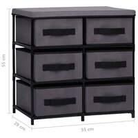 Opbergkast met 6 lades 55x29x55 cm staal grijs 10