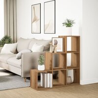 Kamerscherm / boekenkast 3-laags 99x29x99 cm hout artisanaal 4
