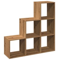 Kamerscherm / boekenkast 3-laags 99x29x99 cm hout artisanaal 6