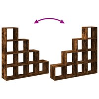 Kamerscherm / boekenkast 131,5x29x131,5 cm hout gerookt eiken 9