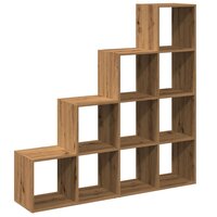 Kamerscherm / boekenkast 131,5x29x131,5 cm hout artisanaal eik 6