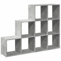 Kamerscherm / boekenkast 3-laags 137,5x29x103,5 cm hout grijs 6