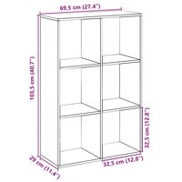 Kamerscherm / boekenkast 69,5x29x103,5 cm hout gerookt eiken 11