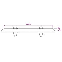 Zwevend schap 30x20 cm 8 mm glas 5