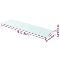 Wandschap transparant 90x25 cm glas 3