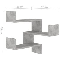 Hoekwandschap 40x40x50 cm bewerkt hout betongrijs 8