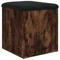 Opbergbankje 42x42x45 cm bewerkt hout gerookt eikenkleurig 6
