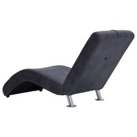 Chaise longue met kussen kunstsu&egrave;de grijs 5
